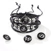 Wholesale Handmade Leather Bracelet With Letters Numbers Text Pattern Unisex Style