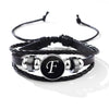 Wholesale Handmade Leather Bracelet With Letters Numbers Text Pattern Unisex Style