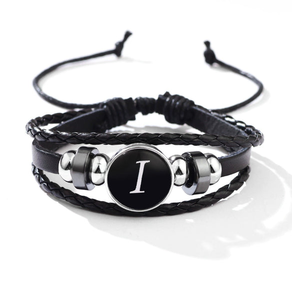 Wholesale Handmade Leather Bracelet With Letters Numbers Text Pattern Unisex Style