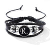 Wholesale Handmade Leather Bracelet With Letters Numbers Text Pattern Unisex Style