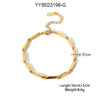 Wholesale Handmade Light Luxury Geometric Stainless Steel Jewelry Set With Strip Pattern And Electroplating Treatment Lingshaped Necklace And Bracelet For Unisex