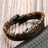 Wholesale Handmade Magnetic Material Geometric Skull Bracelets For Men Electroplated Jewelry