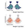 Wholesale Handmade Marine Animal Beaded Earrings With Shell And Rice Beads In Bohemian Style