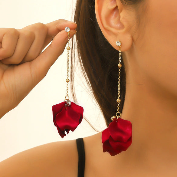 Wholesale Handmade Matte Resin Flower Tassel Earrings For Women