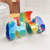 Wholesale Handmade Minimalist Pvc Mshaped Dopamine Rainbow Hair Clips For Women
