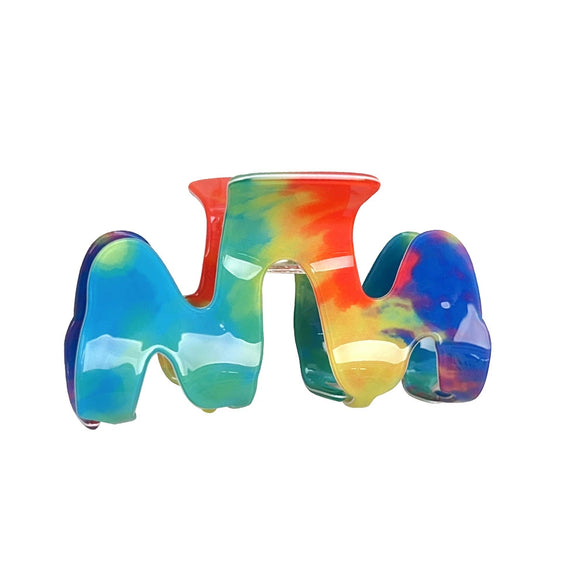 Wholesale Handmade Minimalist Pvc Mshaped Dopamine Rainbow Hair Clips For Women