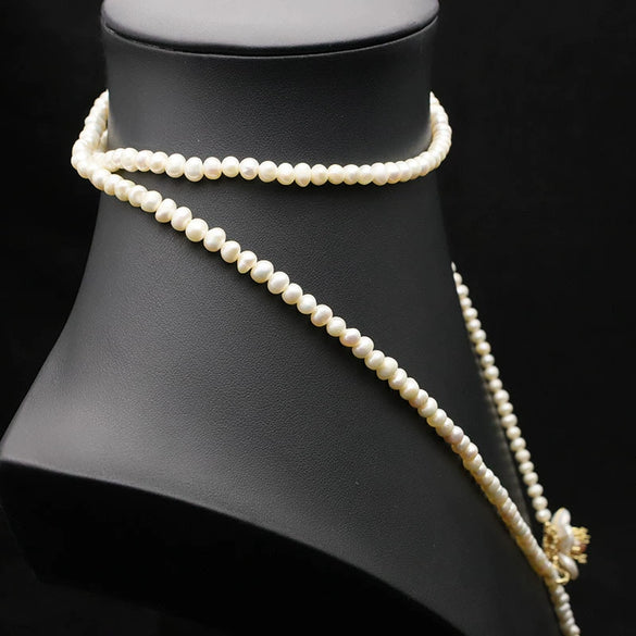 Wholesale Handmade Natural Freshwater Pearl Jewelry Retro Geometric Style Necklace Clavicle Chain Bracelet Electroplated
