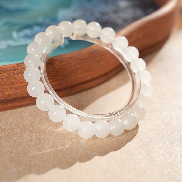 Wholesale Handmade Natural Jasper Chalcedony Geometric Beaded Women's Highend Bracelet