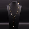 Wholesale Handmade Natural Pearl Sweater Chain With Long Pendant Retro Geometric Style Nonfading Electroplated Jewelry For Women