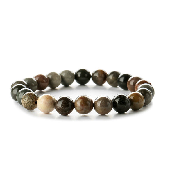 Wholesale Handmade Natural Stone Agate Beaded Bracelet With Geometric Pattern