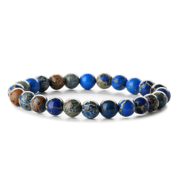 Wholesale Handmade Natural Stone Agate Beaded Bracelet With Geometric Pattern