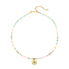 Wholesale Handmade Natural Stone And Stainless Steel Geometric Retro Beaded Necklace For Women