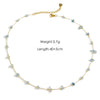 Wholesale Handmade Natural Stone Beaded Necklace Stainless Steel Chain Geometric Style Mixed Gemstone Inlay