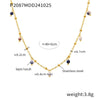 Wholesale Handmade Natural Stone Beads Doublelayered Ultrafine Clavicle Necklace Stainless Steel 18K Gold Plated Geometric