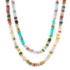 Wholesale Handmade Natural Stone Tiger Eye Stone Round Beads Mixed Beaded Necklace With Geometric Pattern For Girls Titanium Steel Material Electroplating Design