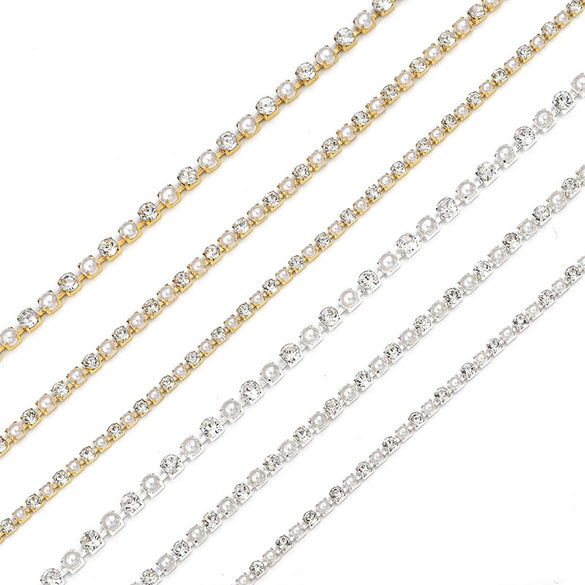 Wholesale Handmade Natural Style Rhinestone Claw Pearl Gold And Silver Bottom Claw Diamond Beaded Necklace Jewelry Accessories