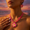Wholesale Handmade Polymer Clay Flower Shape Necklace And Earrings For Women
