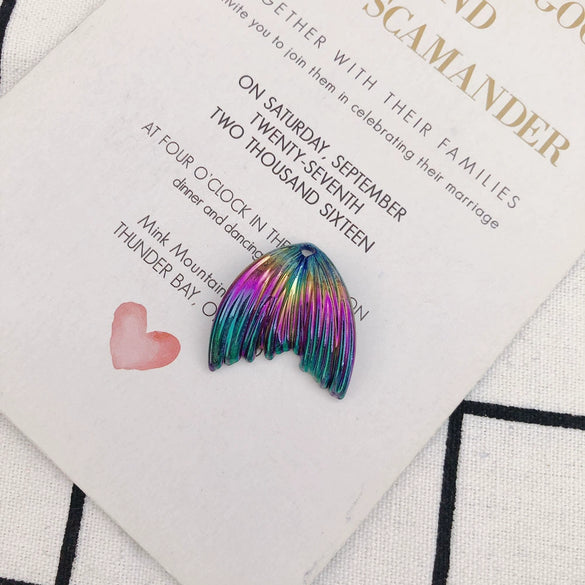 Wholesale Handmade Resin And Plastic Fishtail Stud Earrings With Magic Color Gradient Natural Style And Environmental Protection Treatment