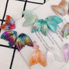 Wholesale Handmade Resin And Plastic Fishtail Stud Earrings With Magic Color Gradient Natural Style And Environmental Protection Treatment