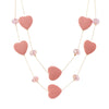 Wholesale Handmade Resin Heart Shape Doublelayer Necklace For Women