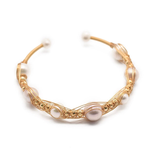 Wholesale Handmade Retro Natural Freshwater Pearl Electroplated Bracelet For Women