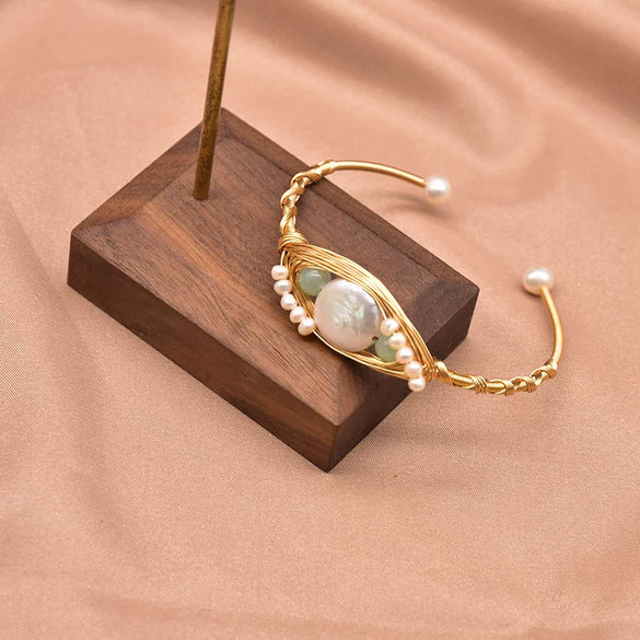 Wholesale Handmade Retro Natural Freshwater Pearl Electroplated Bracelet For Women