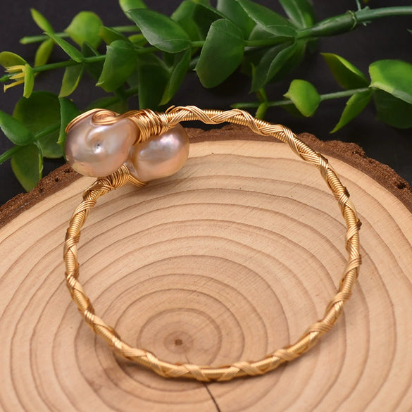 Wholesale Handmade Retro Natural Freshwater Pearl Electroplated Bracelet For Women