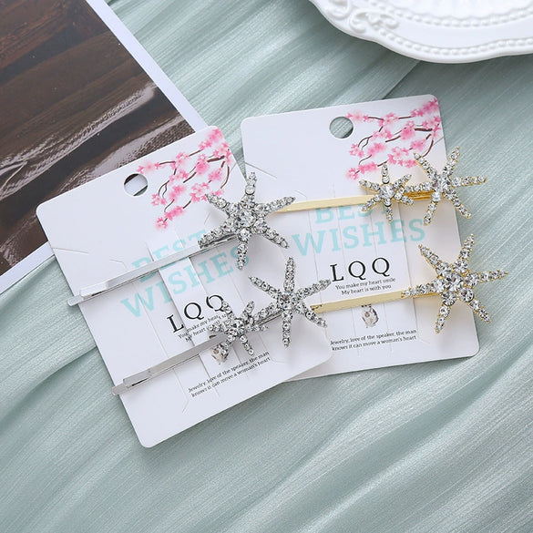 Wholesale Handmade Rhinestone Hairpin Women's Internet Celebrity Style Side Clip Hair Accessories