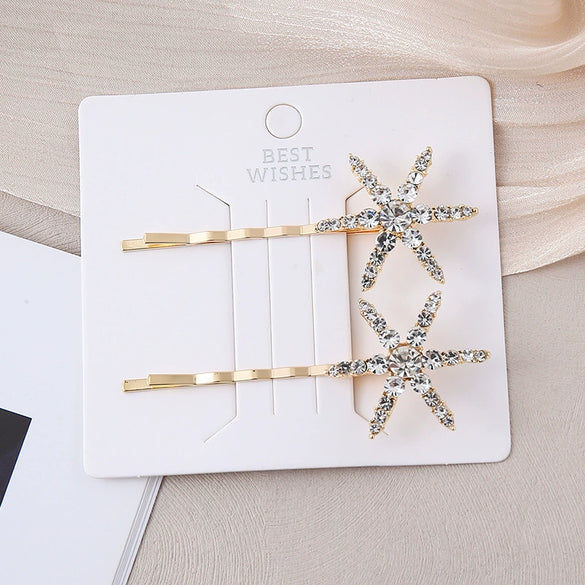 Wholesale Handmade Rhinestone Hairpin Women's Internet Celebrity Style Side Clip Hair Accessories