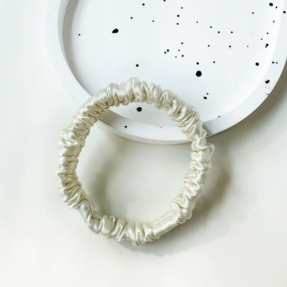Wholesale Handmade Silk Hair Tie For Women High Elasticity Mulberry Silk Nonpulling Ponytail Head Flower Hair Rope