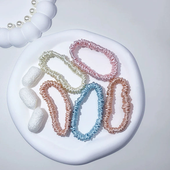 Wholesale Handmade Silk Hair Tie For Women High Elasticity Mulberry Silk Nonpulling Ponytail Head Flower Hair Rope