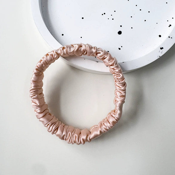 Wholesale Handmade Silk Hair Tie For Women High Elasticity Mulberry Silk Nonpulling Ponytail Head Flower Hair Rope