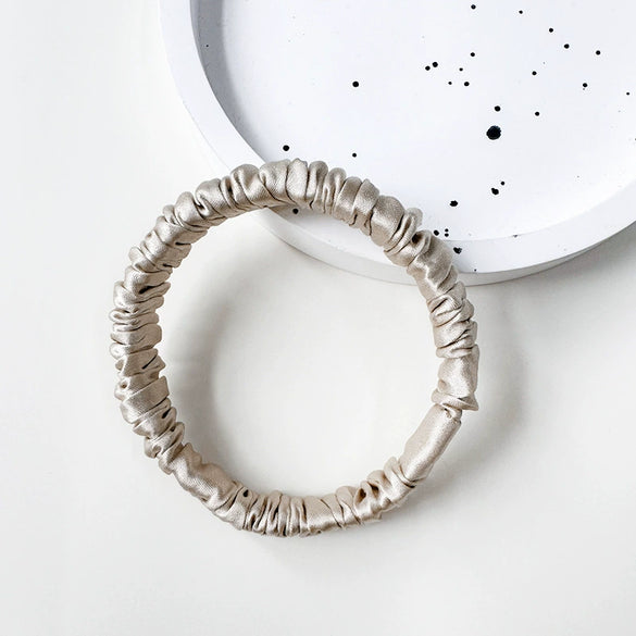 Wholesale Handmade Silk Hair Tie For Women High Elasticity Mulberry Silk Nonpulling Ponytail Head Flower Hair Rope