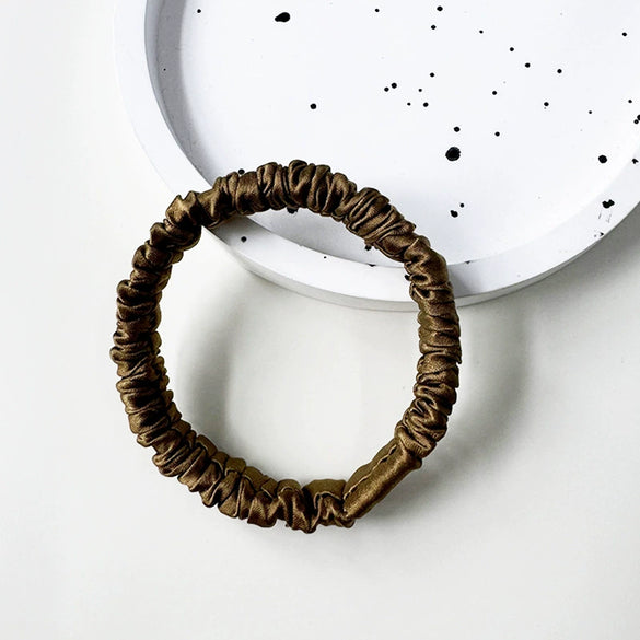 Wholesale Handmade Silk Hair Tie For Women High Elasticity Mulberry Silk Nonpulling Ponytail Head Flower Hair Rope