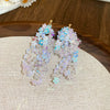 Wholesale Handmade Silver Needle Mesh Earrings With Forest Flower Design