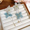 Wholesale Handmade Silver Needle Mesh Earrings With Forest Flower Design