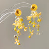 Wholesale Handmade Silver Needle Mesh Earrings With Forest Flower Design