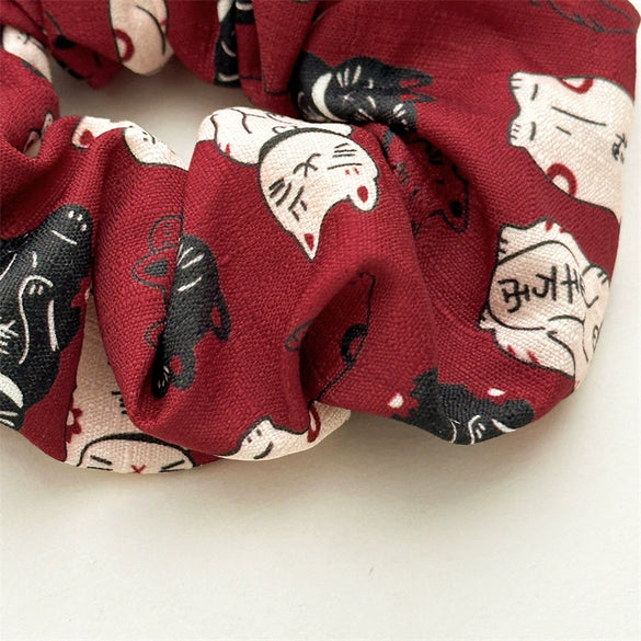 Wholesale Handmade Simple Fabric Lucky Cat Large Intestine Style Female Hair Band