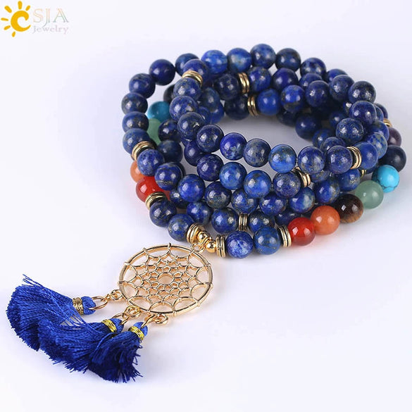 Wholesale Handmade Simple Style Natural Stone And Copper Dream Catcher Bracelet Gold Plated
