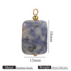 Wholesale Handmade Stainless Steel And Natural Stone Jewelry Accessories Square Pendant Curved Needle Pendant For Diy Necklace Earrings Bracelet With Electroplating