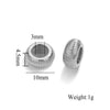 Wholesale Handmade Stainless Steel And Silicone Loose Round Beads Jewelry With Glossy Geometric Design And Electroplating