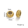 Wholesale Handmade Stainless Steel And Silicone Loose Round Beads Jewelry With Glossy Geometric Design And Electroplating