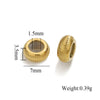Wholesale Handmade Stainless Steel And Silicone Loose Round Beads Jewelry With Glossy Geometric Design And Electroplating
