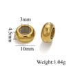 Wholesale Handmade Stainless Steel And Silicone Loose Round Beads Jewelry With Glossy Geometric Design And Electroplating