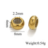 Wholesale Handmade Stainless Steel And Silicone Loose Round Beads Jewelry With Glossy Geometric Design And Electroplating