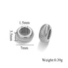 Wholesale Handmade Stainless Steel And Silicone Loose Round Beads Jewelry With Glossy Geometric Design And Electroplating