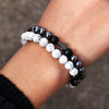 Wholesale Handmade Stainless Steel Bracelet With Black Onyx Tiger Eye Stone Black Gallstone Cross For Men