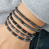 Wholesale Handmade Stainless Steel Bracelet With Black Onyx Tiger Eye Stone Black Gallstone Cross For Men