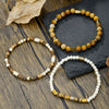Wholesale Handmade Stainless Steel Bracelet With Black Onyx Tiger Eye Stone Black Gallstone Cross For Men