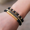 Wholesale Handmade Stainless Steel Bracelet With Black Onyx Tiger Eye Stone Black Gallstone Cross For Men